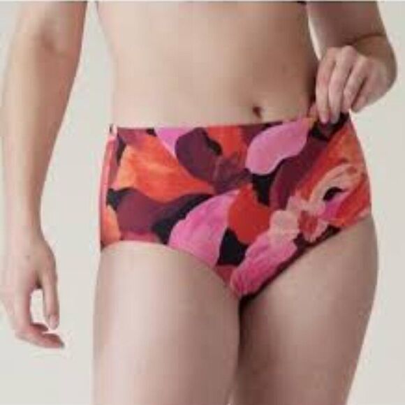 Athleta Other - Athleta High Waist Bikini Bottom Liana Floral Mauve Size Small NWT